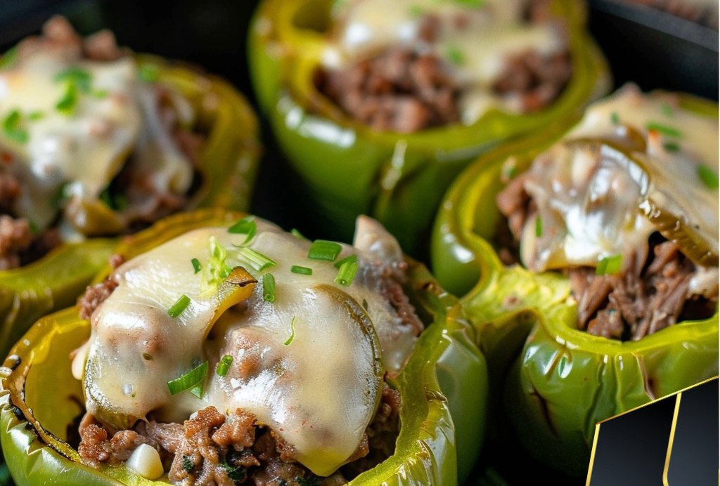 Easiest Philly Cheesesteak Stuffed Peppers