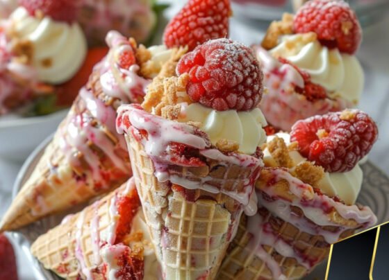 STRAWBERRY CRUNCH CHEESECAKE CONES prepared at home with simple ingredients and clear steps.