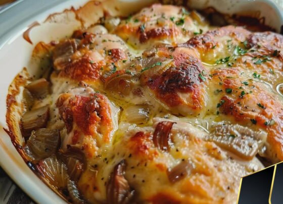 French Onion Chicken Bake prepared at home with simple ingredients and clear steps.