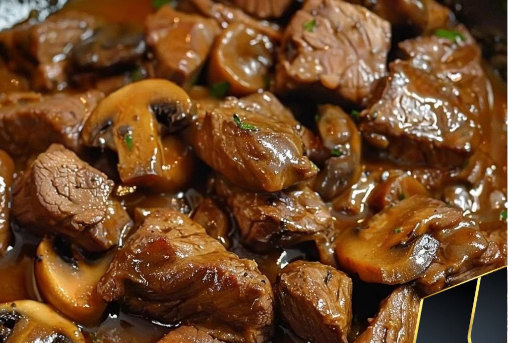 Melt In Your Mouth Beef Tips with Mushroom Gravy