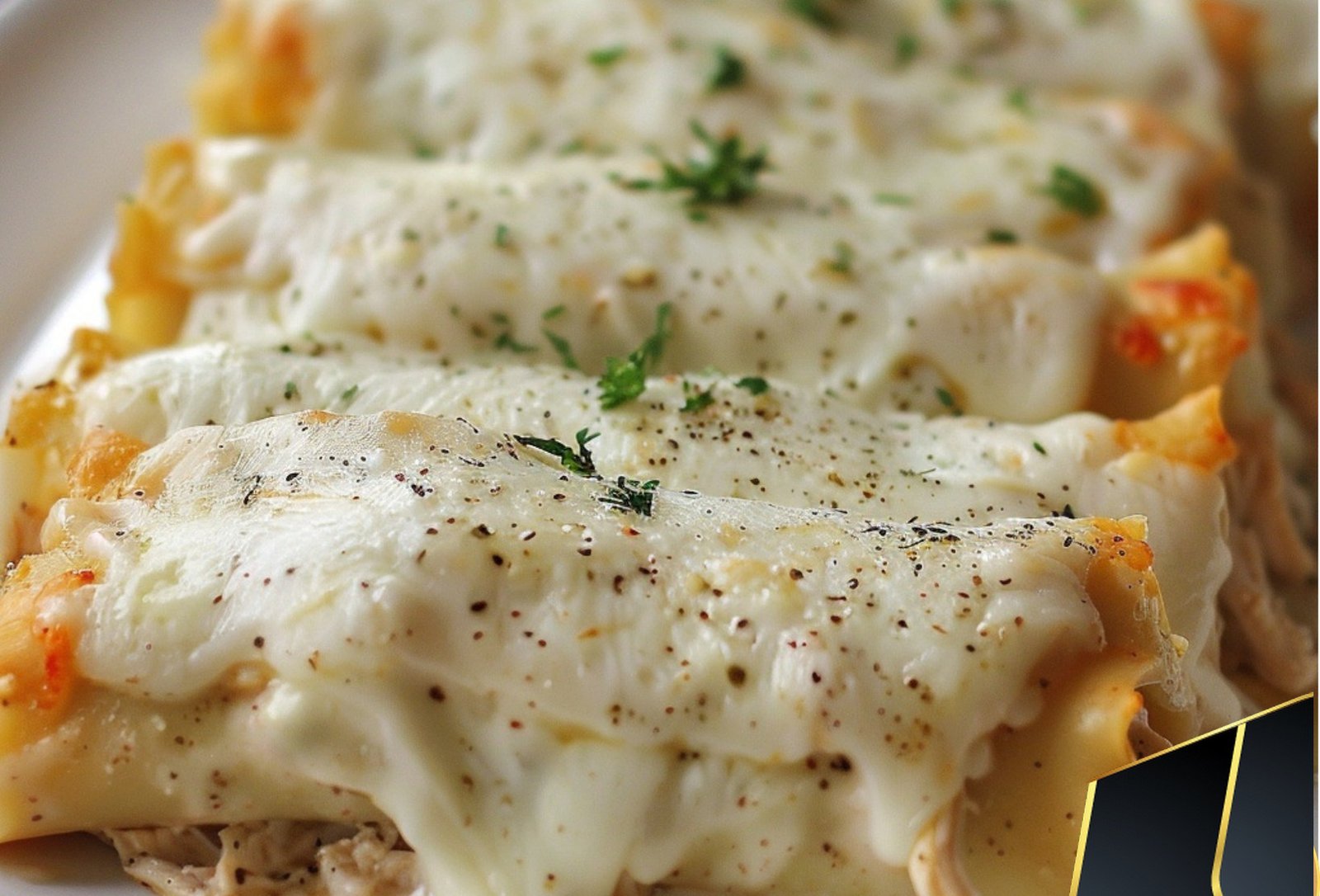 Chicken Alfredo Lasagna Rolls