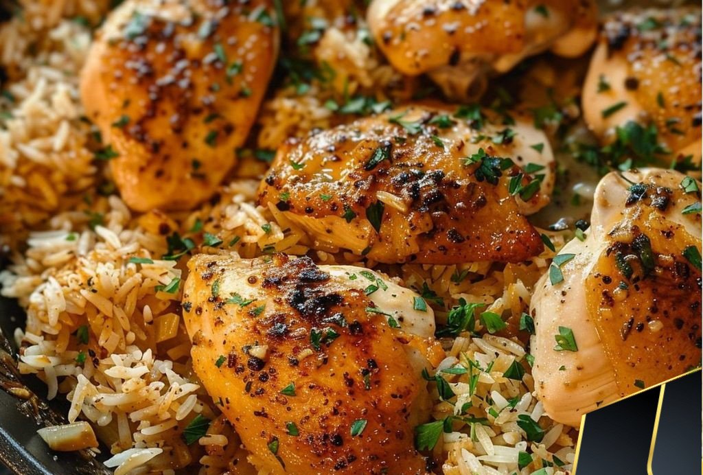 Chicken with Garlic Parmesan Rice