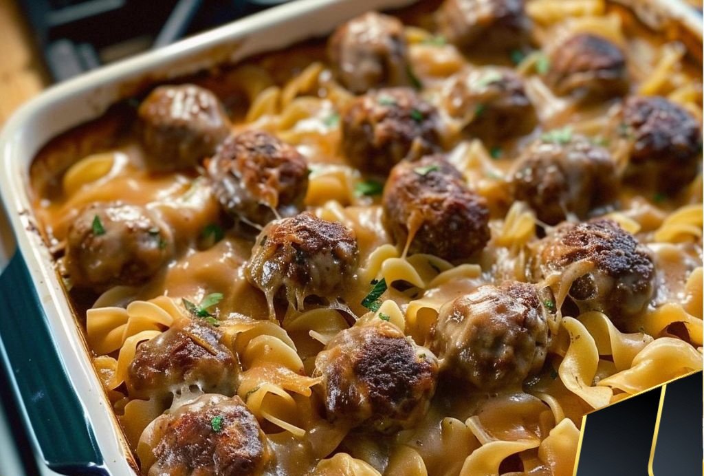 Swedish Meatball Noodle Bake