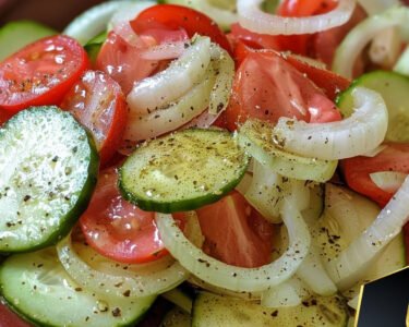 Cucumber Onion and Tomato Salad prepared at home with simple ingredients and clear steps.