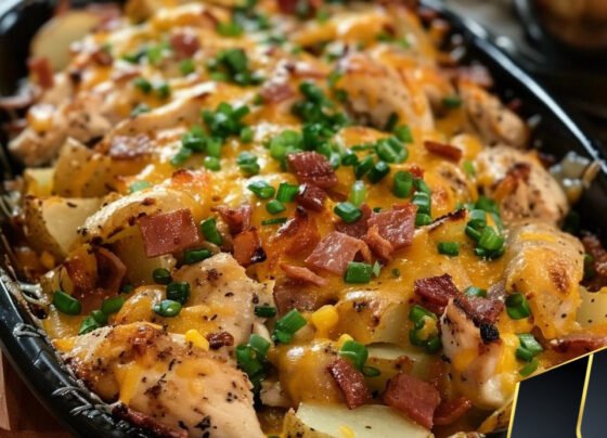 Loaded Baked Potato & Chicken Casserole prepared at home with simple ingredients and clear steps.