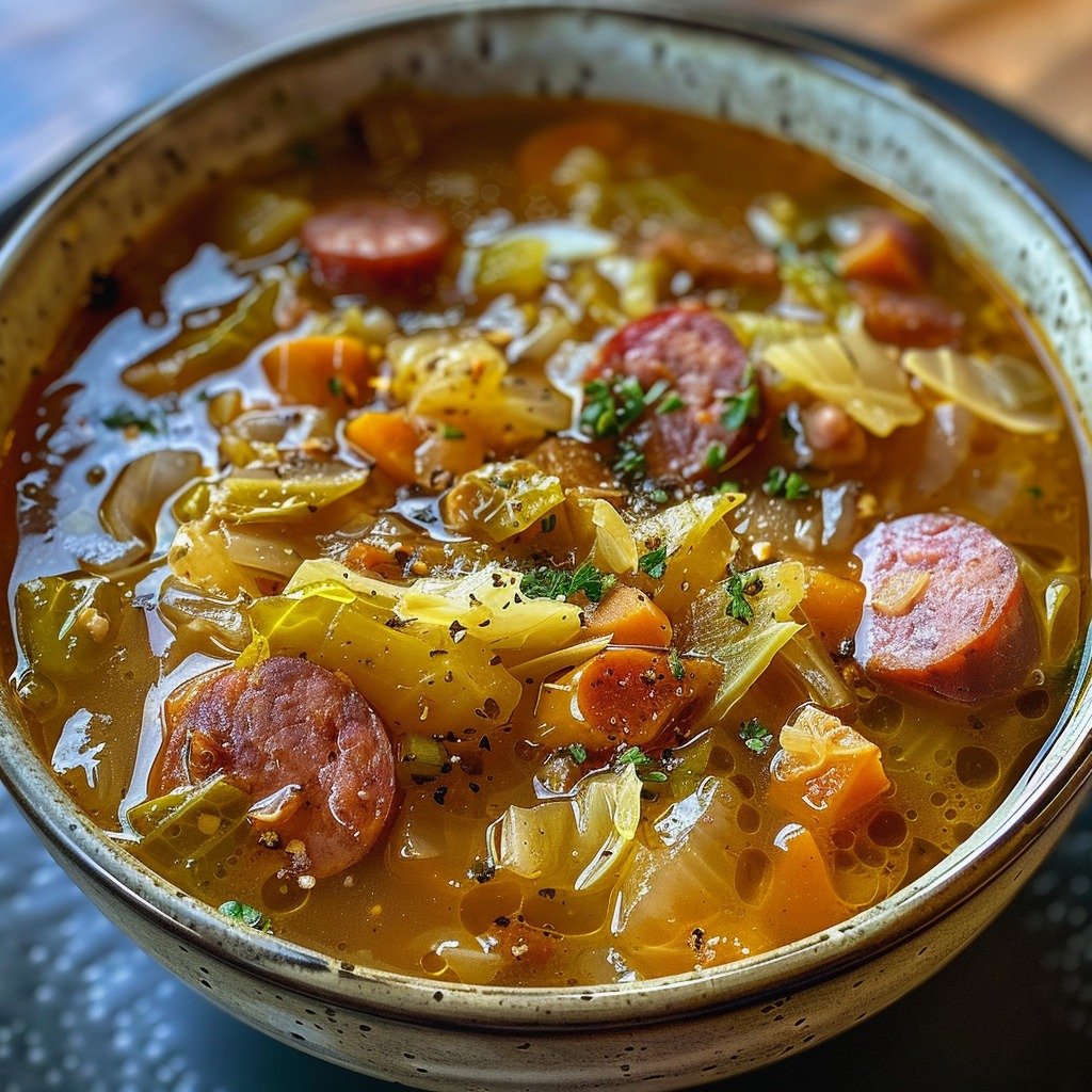 Cabbage Soup with Smoked Sausage