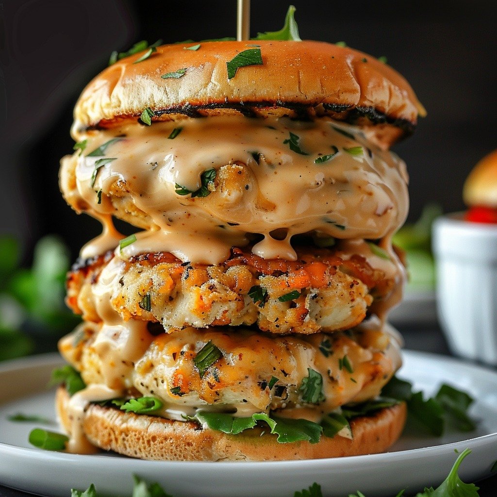 Cheddar Ranch Chicken Burgers