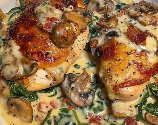 This Smothered Chicken with Creamed Spinach