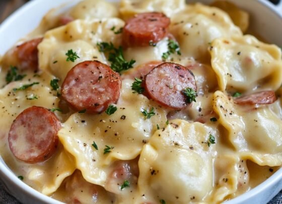 Crockpot Pierogi Casserole with Kielbasa prepared at home with simple ingredients and clear steps.