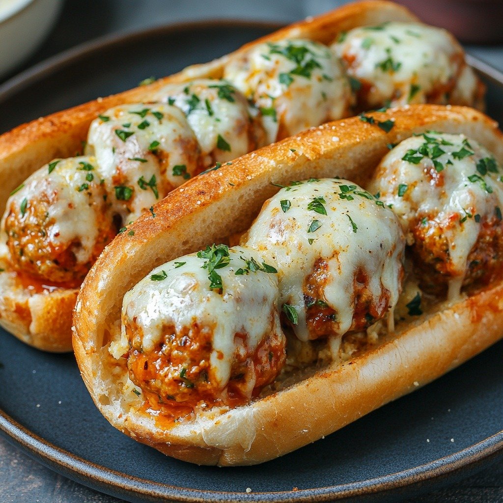 Chicken Parmesan Meatball Sandwiches