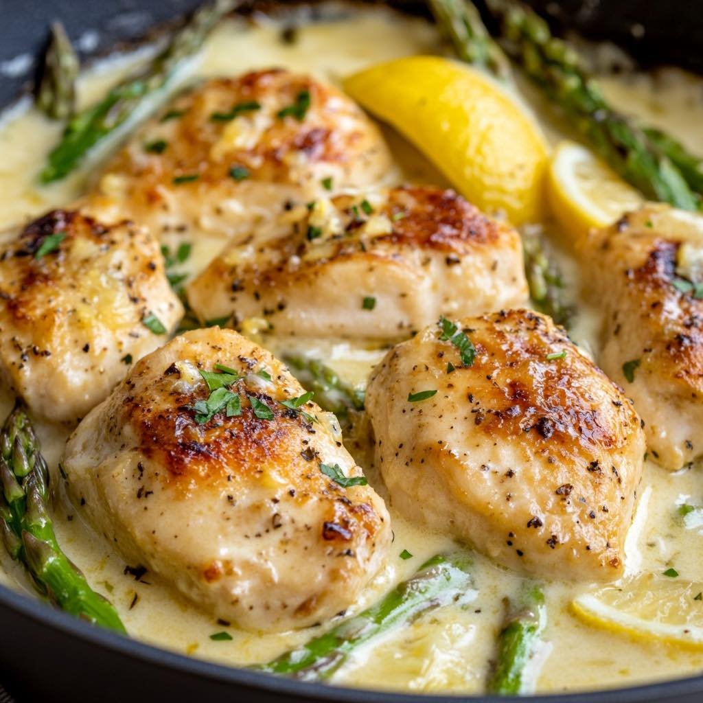 Creamy Lemon Chicken and Asparagus