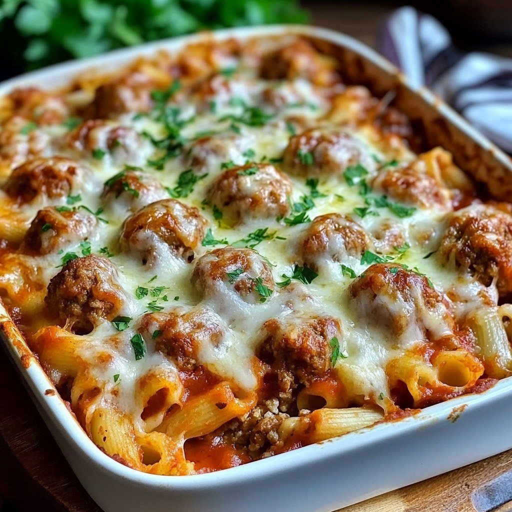 Dump and Bake Meatball Casserole