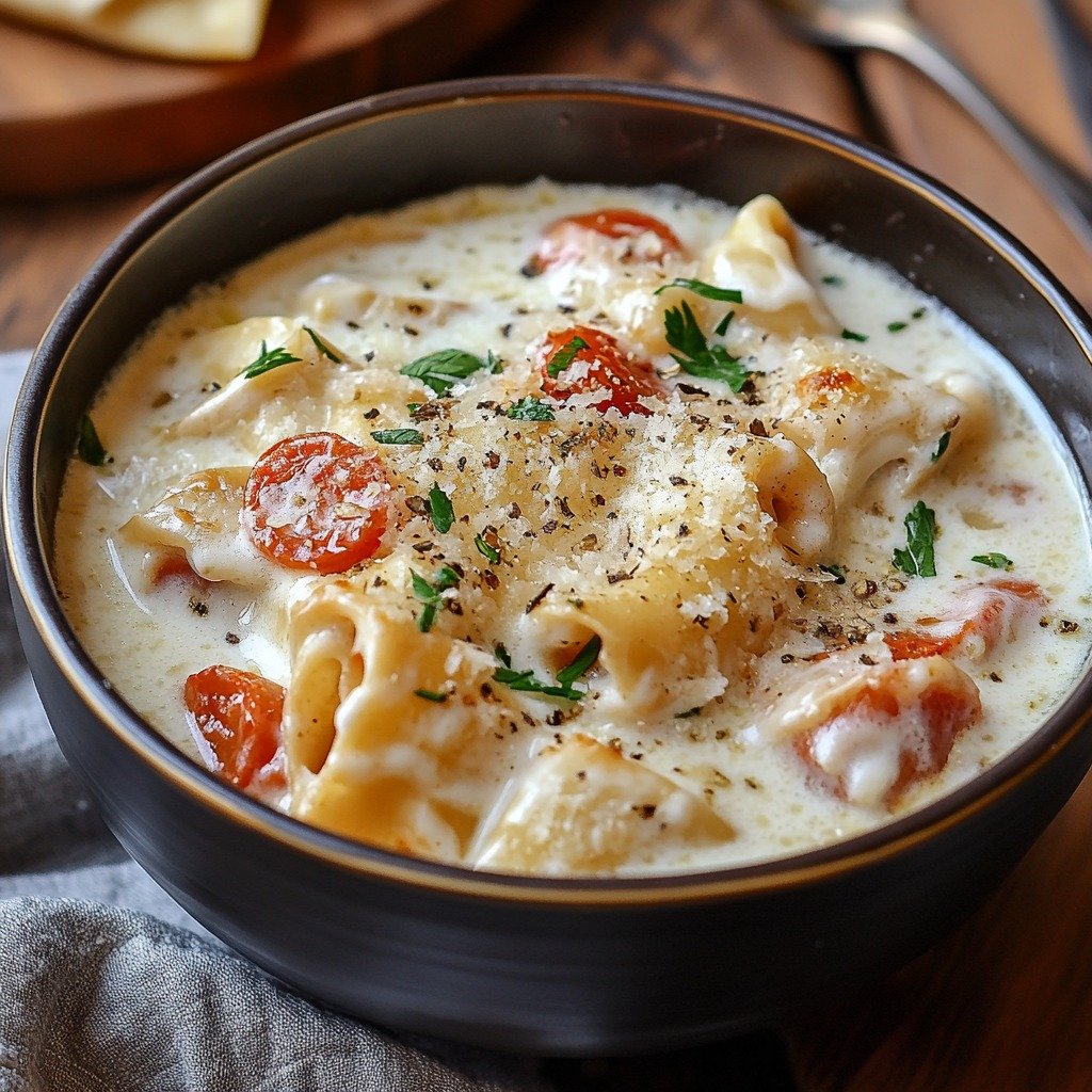 Creamy Alfredo Lasagna Soup