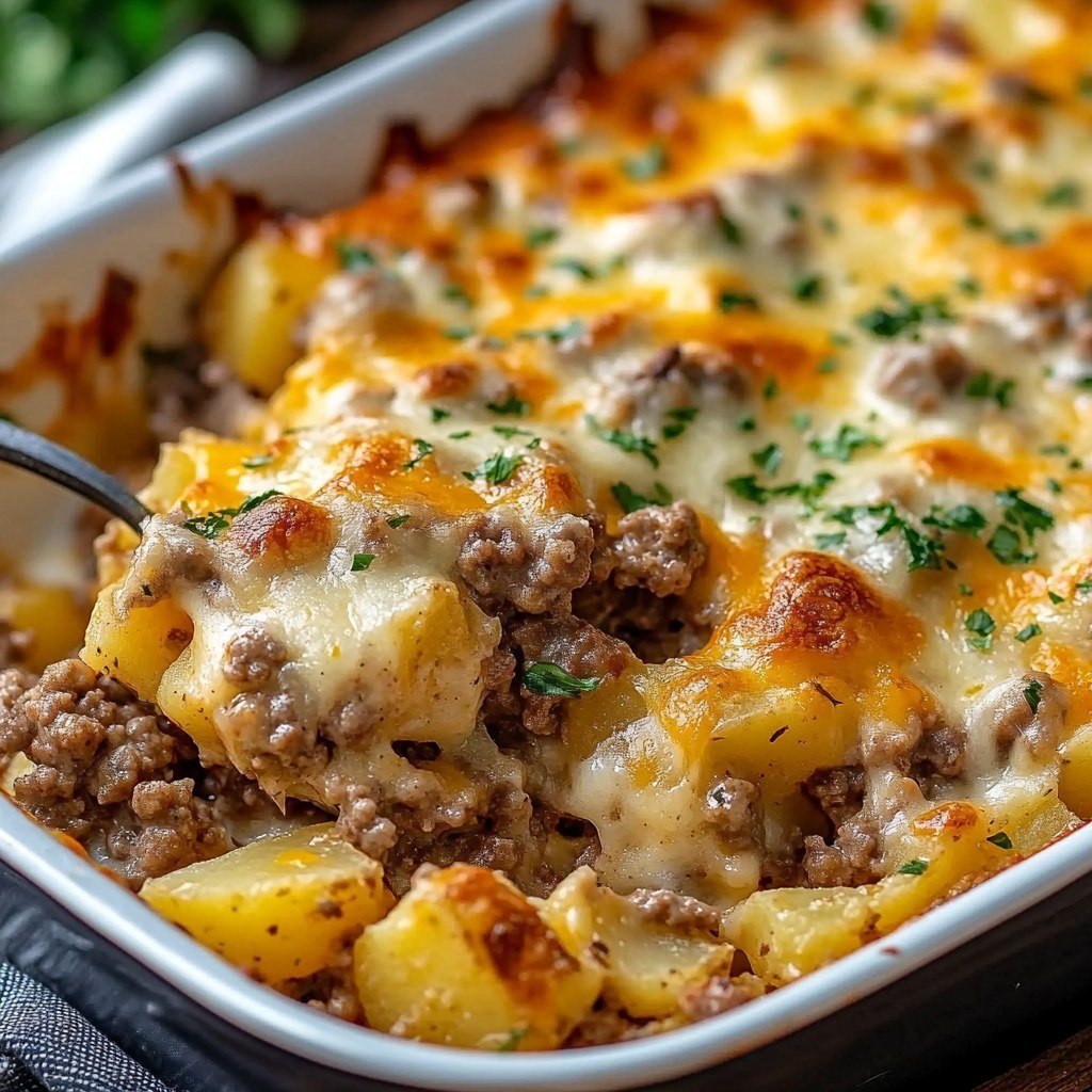 Cheesy Hamburger Potato Casserole