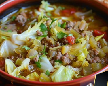 CABBAGE SOUP WITH HAMBURGER prepared at home with simple ingredients and clear steps.