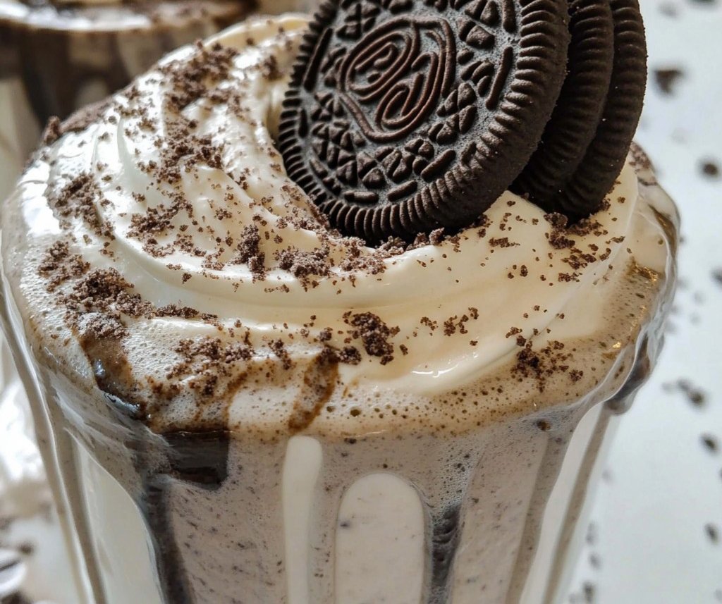 Milkshake Oreo A super easy milkshake made with vanilla ice cream, milk, and Oreo cookies! This sweet treat is a hit with the whole family on a hot day!