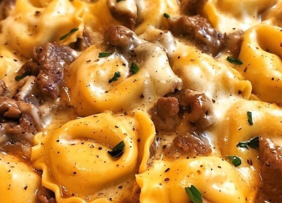 Cheesesteak Tortellini in Rich Provolone Sauce Recipe prepared at home with simple ingredients and clear steps.
