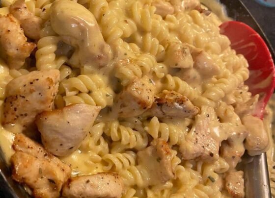 Chicken bacon ranch pasta prepared at home with simple ingredients and clear steps.