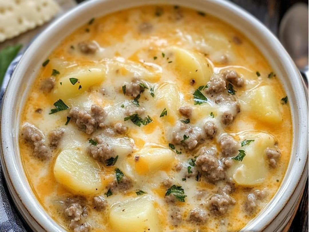 Cheesy Hamburger Potato Soup