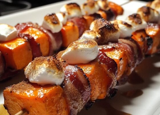 Candied Sweet Potato & Bacon Skewers prepared at home with simple ingredients and clear steps.