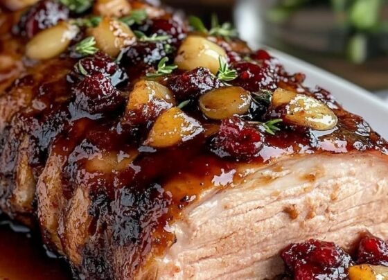 Cranberry Dijon Pork Loin Roast with Apple Cider Glaze prepared at home with simple ingredients and clear steps.