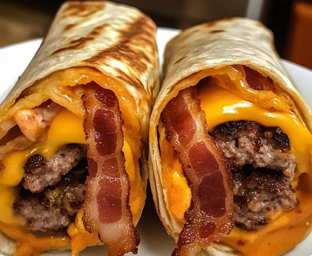Cheesy Bacon Burger Wraps – your new favorite game day snack!