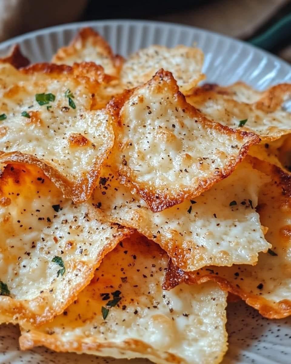 Cottage Cheese Chips – light, crispy chips made from baked cottage cheese, perfect for a high-protein, low-carb snack.