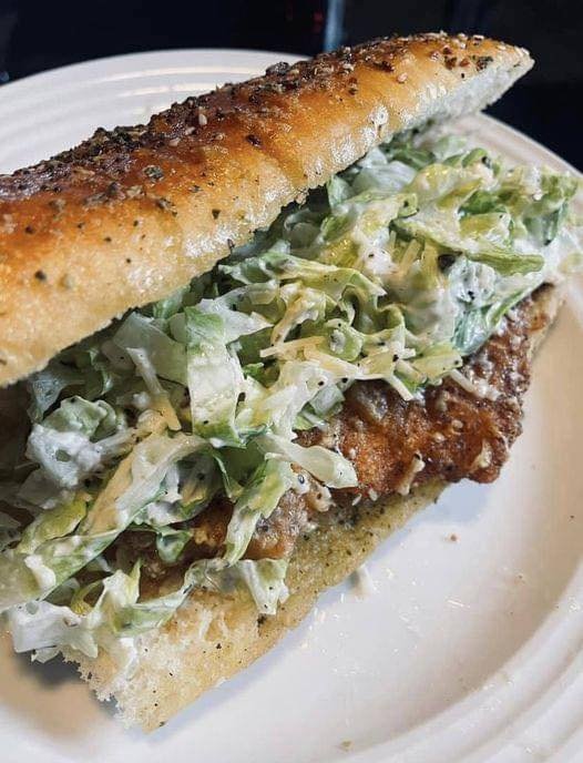 Homemade Parmesan crusted chicken Caesar salad sub