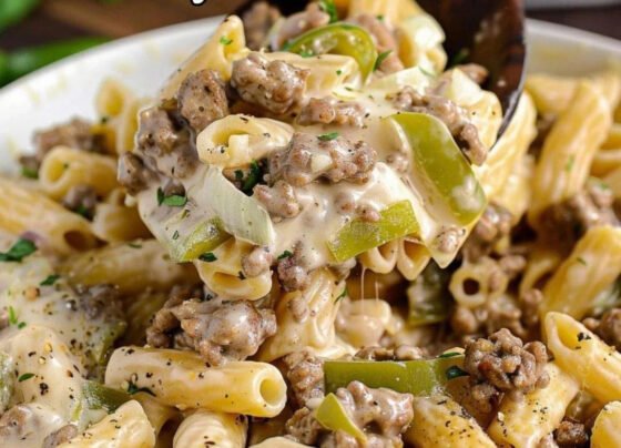 Philly Cheesesteak Pasta prepared at home with simple ingredients and clear steps.