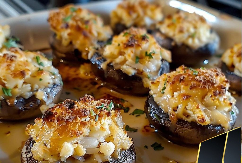 Savory Crab Stuffed Mushrooms