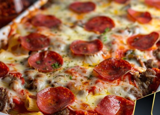 Pepperoni Pizza Casserole prepared at home with simple ingredients and clear steps.