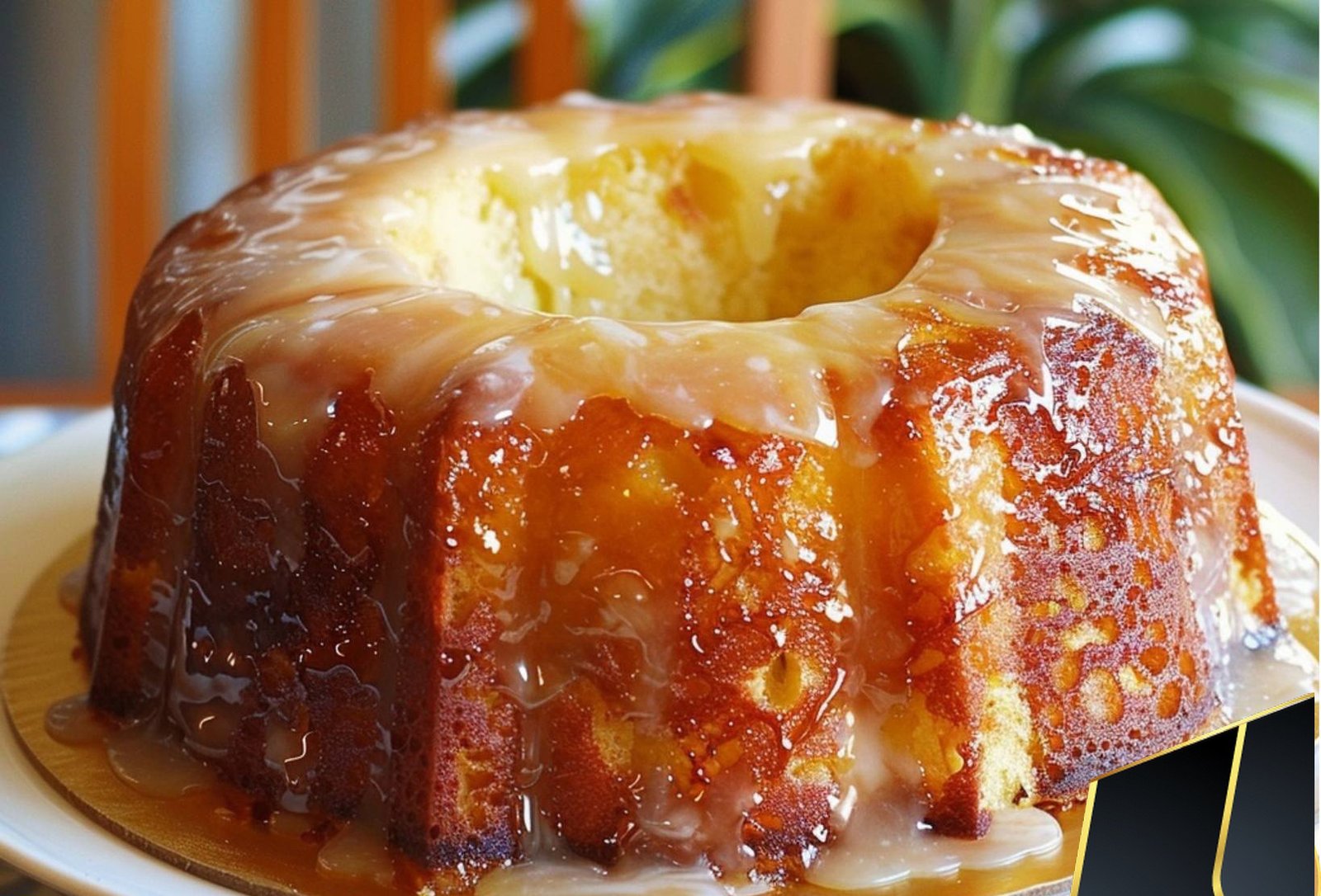 Pineapple Glazed Poke Cake