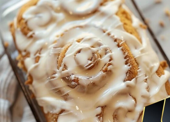 Cinnamon Roll Cake with Cream Cheese Frosting prepared at home with simple ingredients and clear steps.