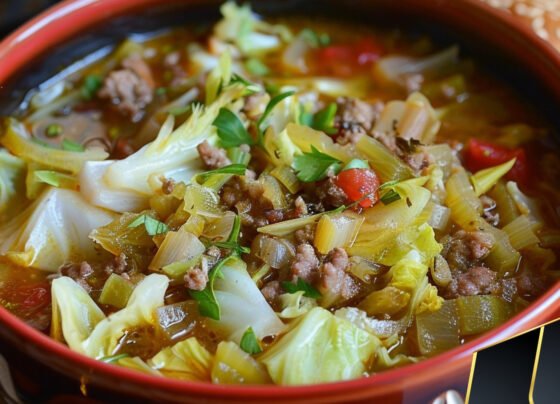 CABBAGE SOUP WITH HAMBURGER prepared at home with simple ingredients and clear steps.