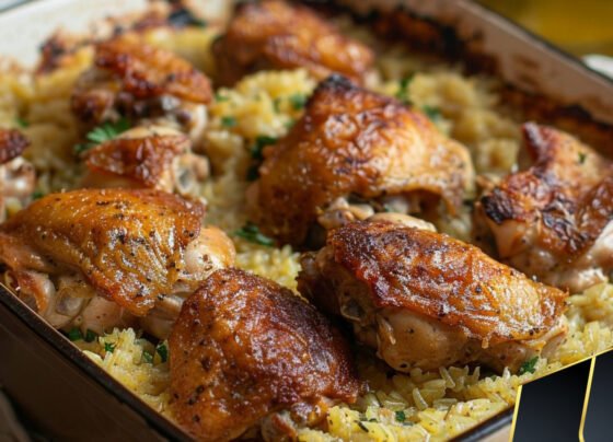 Oven Baked Chicken and Rice prepared at home with simple ingredients and clear steps.