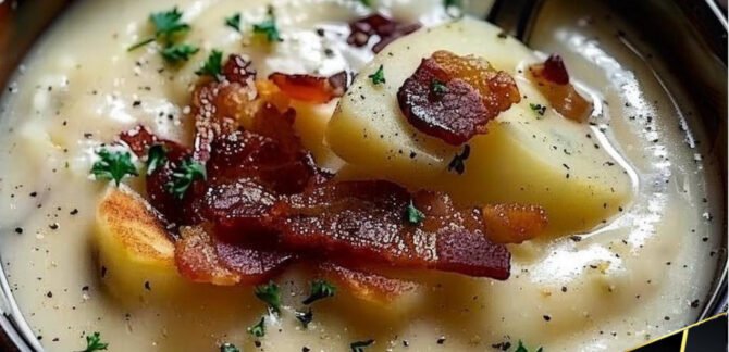 Creamy Potato Soup with Bacon prepared at home with simple ingredients and clear steps.