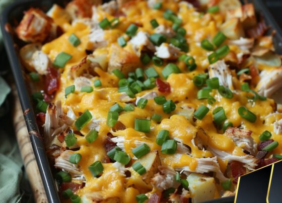 Loaded Baked Potato And Chicken Casserole prepared at home with simple ingredients and clear steps.