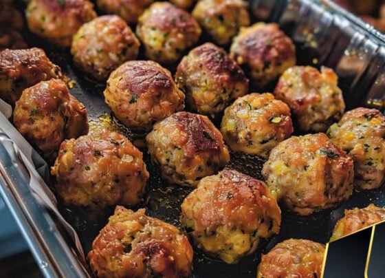 Stuffing balls prepared at home with simple ingredients and clear steps.