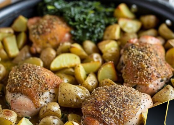 One Pan Chicken Potatoes and Greens prepared at home with simple ingredients and clear steps.