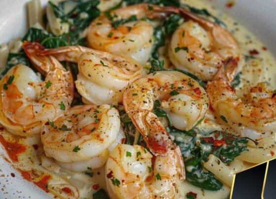 Shrimp And Spinach Alfredo prepared at home with simple ingredients and clear steps.