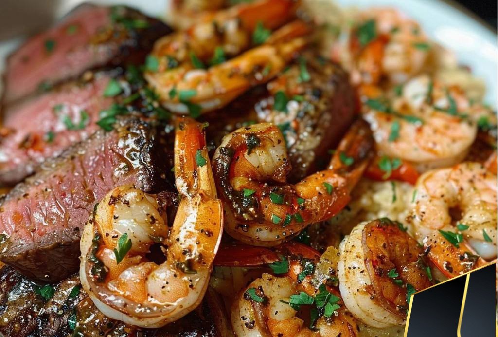 Cajun shrimp and steak