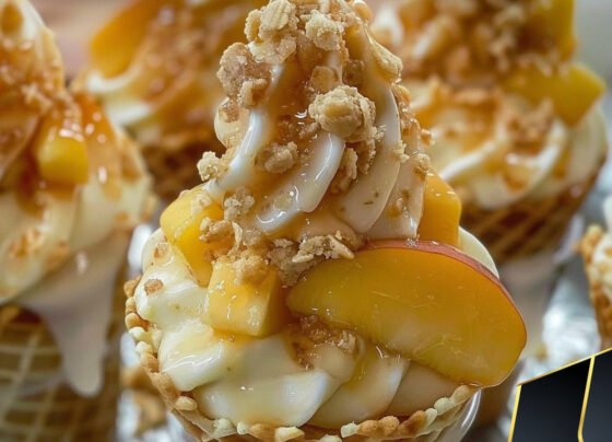 Peach Cobbler Cheesecake Cones prepared at home with simple ingredients and clear steps.