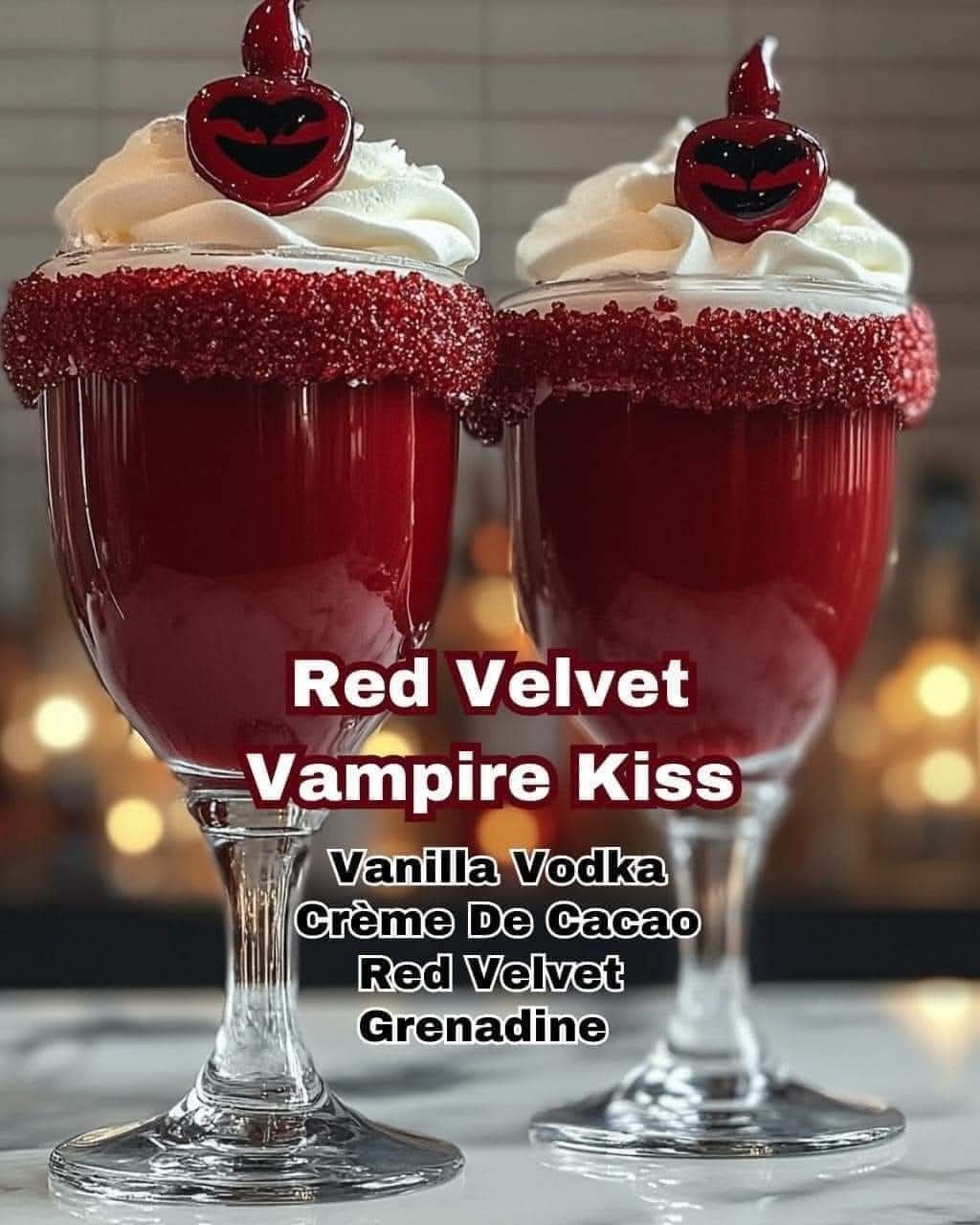 Red Velvet Vampire Kiss Cocktail